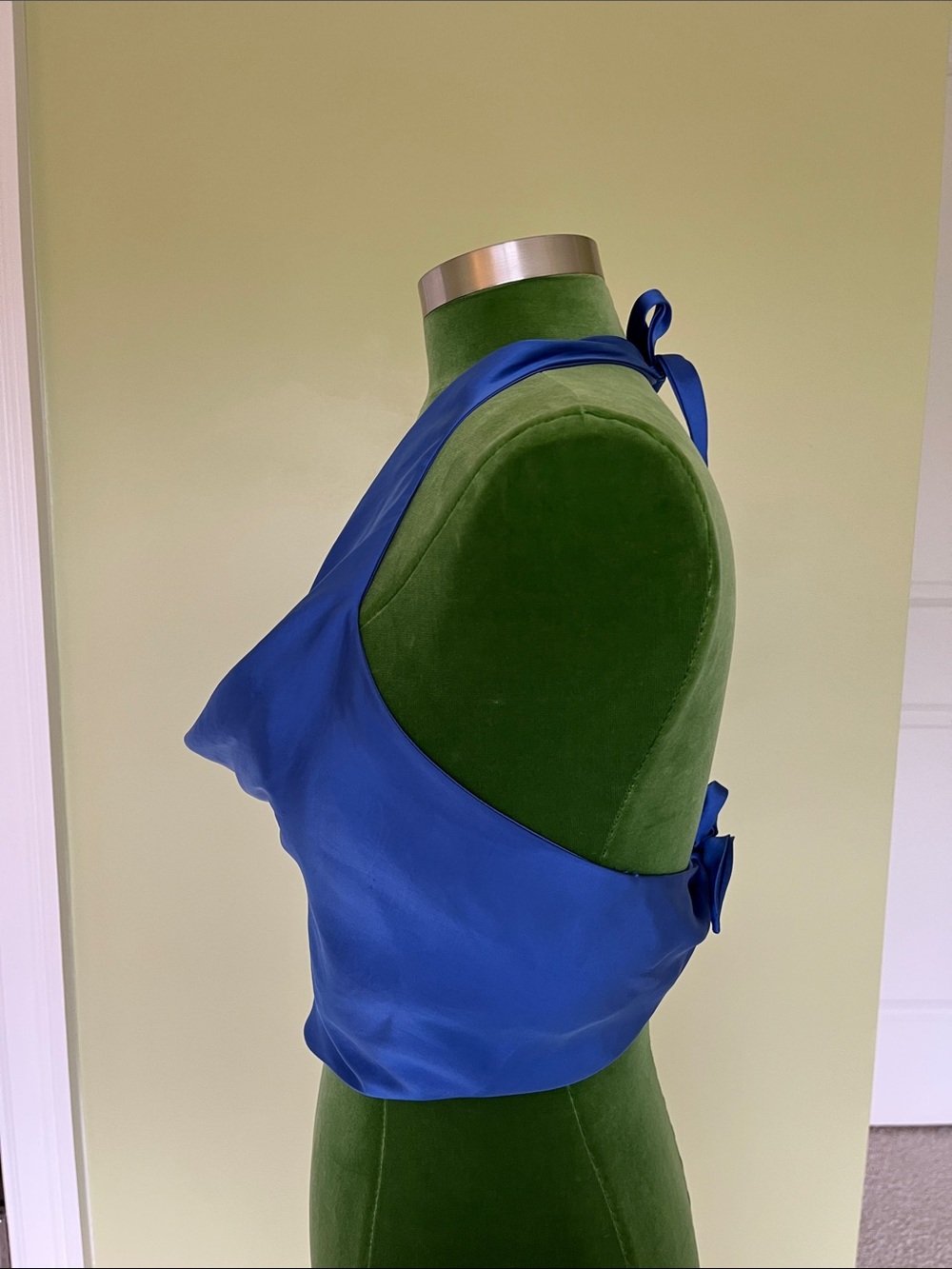 Zara Royal Blue Cowl Neck Crop Top - Picture 4 of 6
